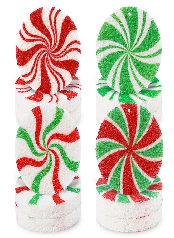 وولاين مجموعة إسفنجات مطبخ من والين، 8 قطع، بتصميم حلوى عيد الميلاد، باللونين الأحمر والأخضر، تمتص الماء، مثالية لغسل الأطباق والأواني والمقالي، دون خدش، مناسبة للاستخدام المنزلي في العطلات، في المطبخ والحمام. - Image 1